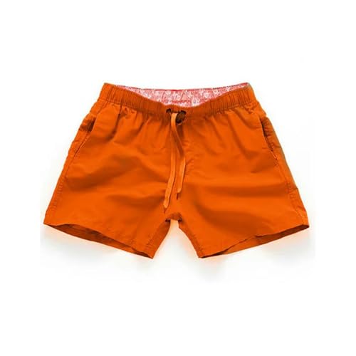 KOGORA Shorts Herren Männer Sommer Lässige Shorts Schnell Trocknende Fitness Kurzstrand Shorts Männer Frauen Boardshort Taille Solid Clothing-orange-m von KOGORA