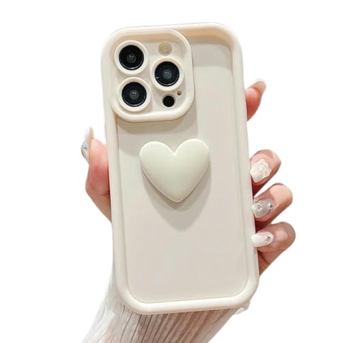 KOGORA handyhülle iPhone Niedliche 3D Love Heart Liquid Hülle Für Phone 13 12 11 Pro Max Xs X Xr Schockdes Schutzweichabdeckung-für Phone 13-weiß von KOGORA