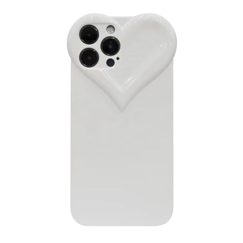 KOGORA handyhülle iPhone Niedliche Herzförmige Telefonhülle Für Phone 15 14 13 12 11 Pro Max Xr Soft Clear Linsen Schutzschutzabdeckung-für Phone X-weiß von KOGORA