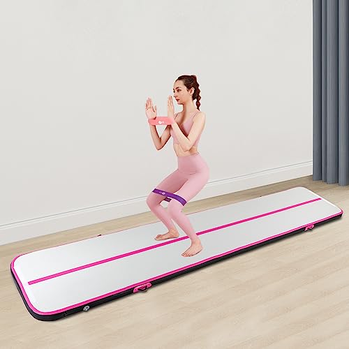 Aufblasbare Gymnastikmatte 1 * 5m Yoga Air Turnmatte Track Sportmatten Tumbling Matte mit Aufblasbare Pumpe für Familiennutzung, Freizeitzentren, Turnhallen von KOLHGNSE