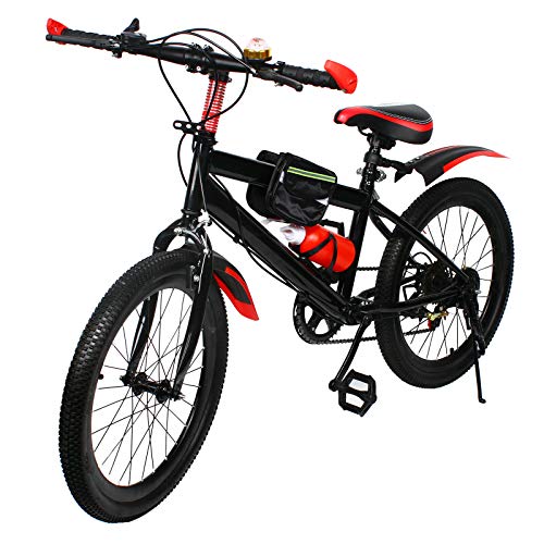 KOLHGNSE Kinderrad 20 Zoll Rad Kinder Fahrrad mit Doppelscheibenbremsen 7 Gänge Mountainbike Kohlenstoffstahl MTB Fahrräder Citybike Bis 85KG (Rot) von KOLHGNSE