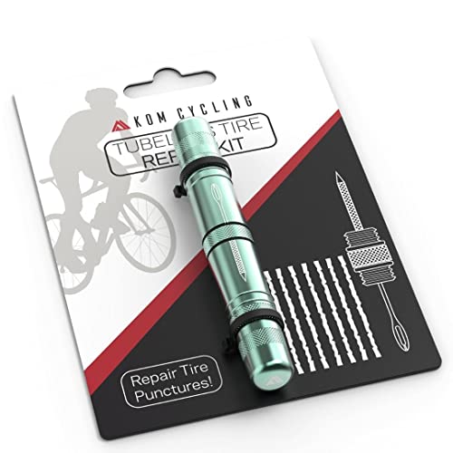 KOM Cycling Schlauchloses Reifenreparaturwerkzeug zum Befestigen von Löchern in Reifen (Celeste (Limited Edition)) von KOM Cycling