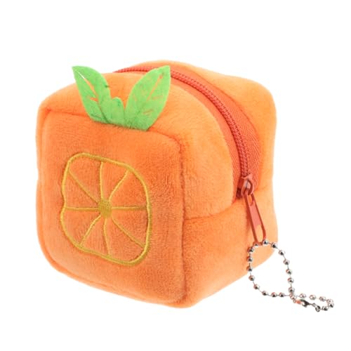 KOMBIUDA Plüsch Münzbeutel Orangenform Kleine Geldbörse Flauschig Makeup Tasche mit Reißverschluss für Lippenstift Karten Bargeld Tragbar Sicher Kompakt Niedlich von KOMBIUDA
