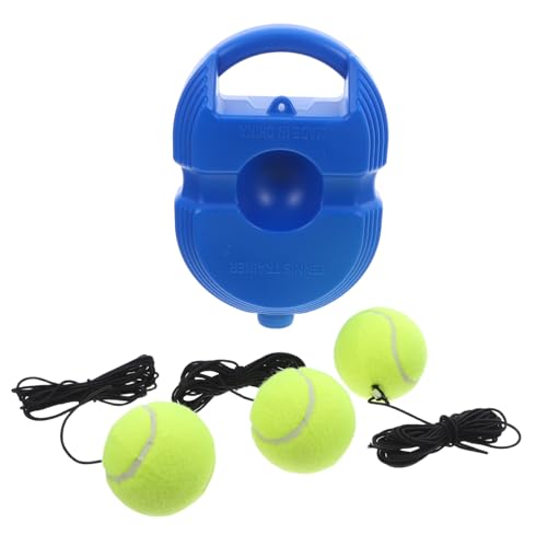 KOMBIUDA Tennis Trainer Set mit Reboundbällen Rutschfester Standfuß und Elastischem Band Langlebiges Tennis-trainingsgerät für Anfänger und Fortgeschrittene zur Selbstübung von KOMBIUDA