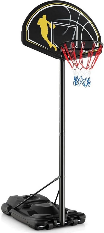 KOMFOTTEU Basketballkorb Basketballständer, mit Rollen, 130-305 cm höhenverstellbar von KOMFOTTEU
