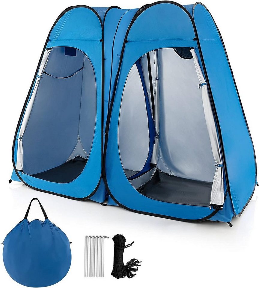 KOMFOTTEU Faltzelt Pop up Zelt, Personen: 2, tragbares Duschzelt, Erdspieß & Windseil von KOMFOTTEU