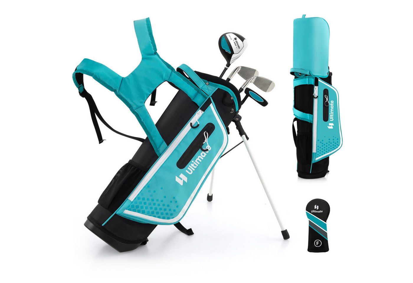 KOMFOTTEU Golfschläger + Golfbag, mit 205CC 3er Fairway, für Kinder von 5-7 Jahren von KOMFOTTEU