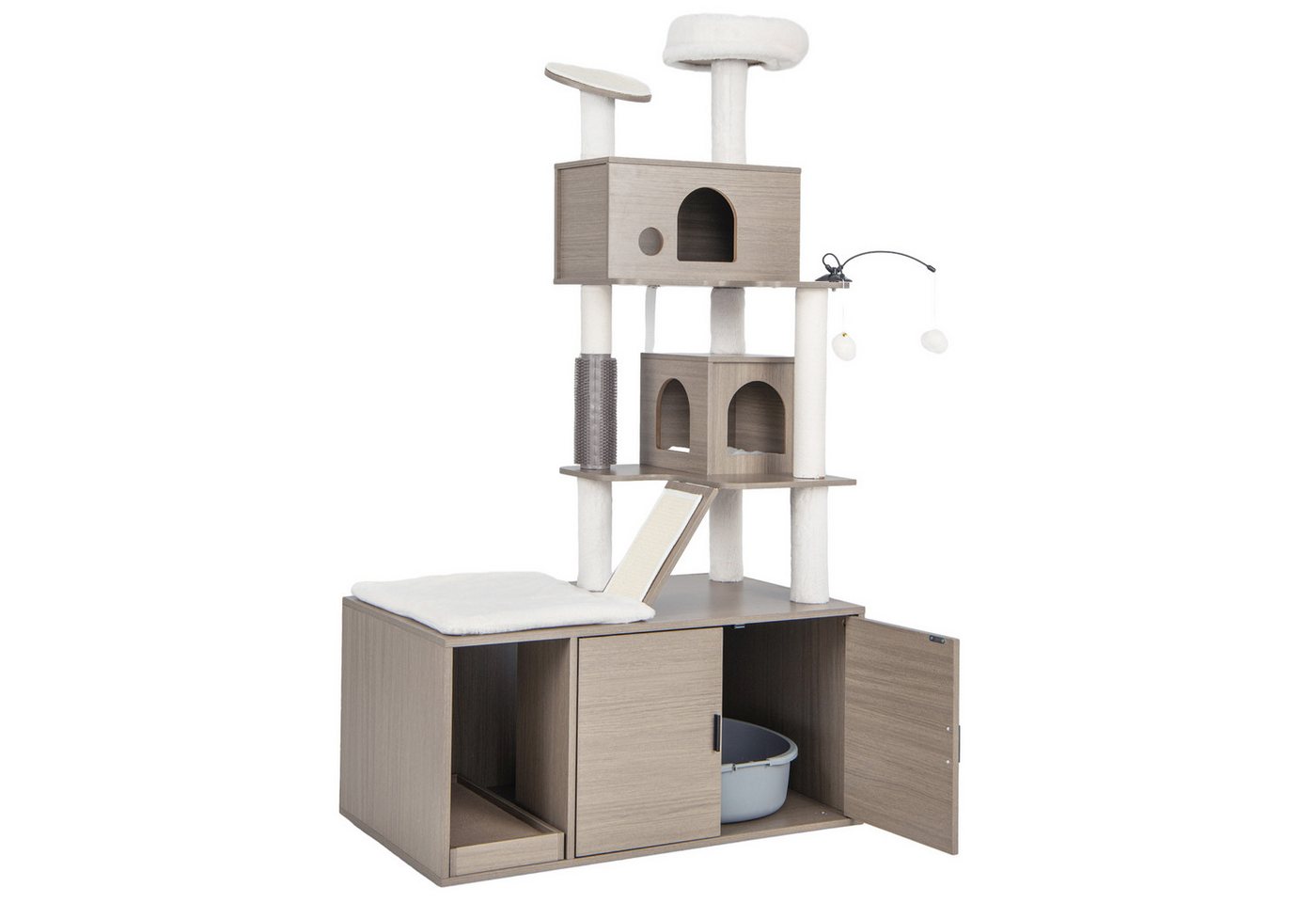 KOMFOTTEU Kratzbaum, All-in-One Kratzbaum mit Höhle, Kratzstämmen von KOMFOTTEU