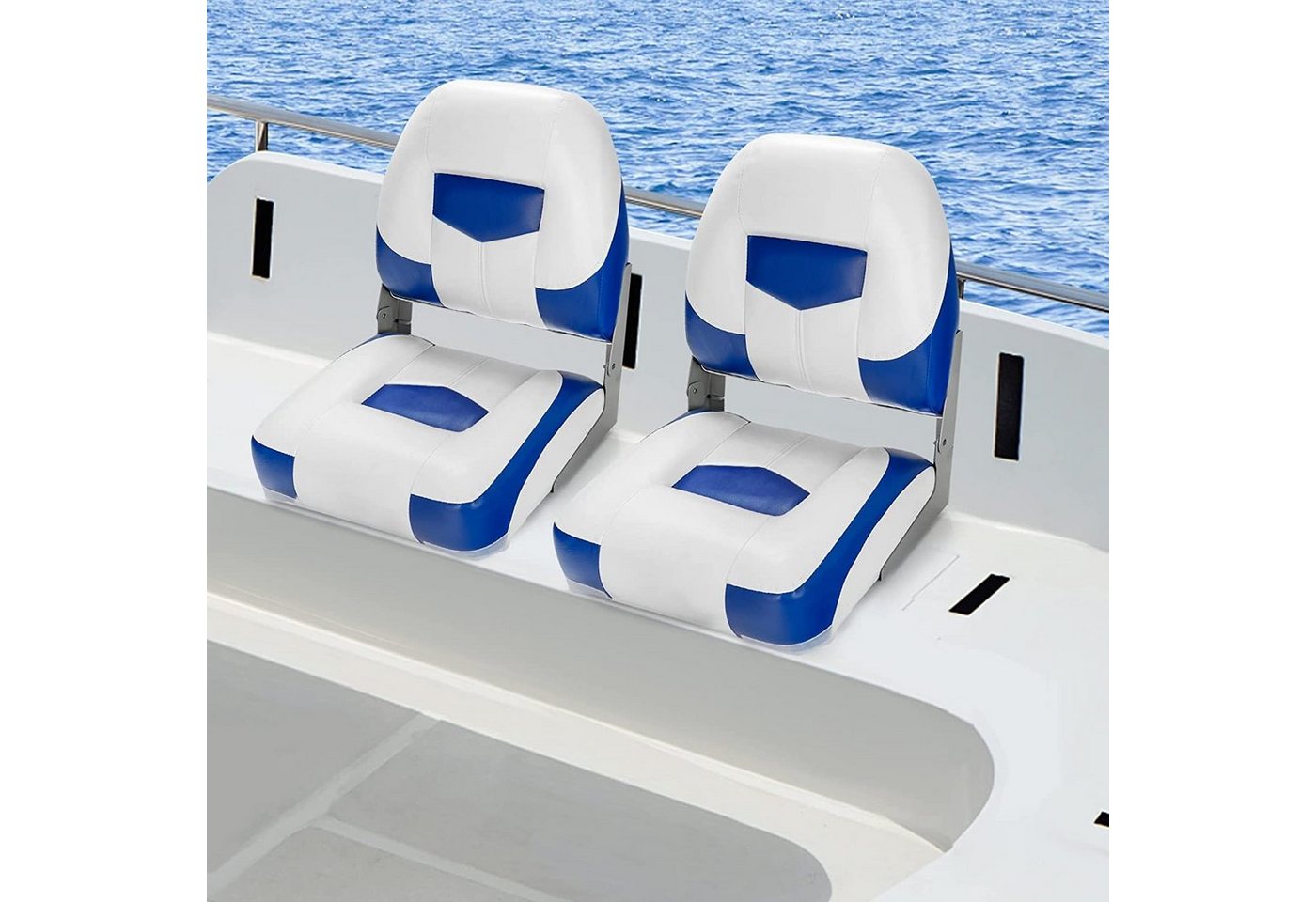 KOMFOTTEU Schlauchboot 2er Set Bootssitz, Bootsstuhl mit Klappbarer Rückenlehne von KOMFOTTEU