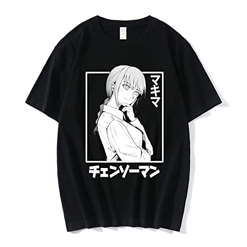 KONDZ Anime Chainsaw Man Makima T-Shirt Herren Manga Grafik T-Shirt Tops Hip Hop Vintage Übergroße T-Shirts Unisex Streetwear Kleidung von KONDZ