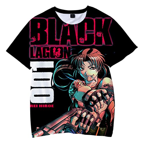 KONDZ Black Lagoon Anime 3D Printed Children T-Shirts Mode Sommer Kurzarm T-Shirt Unisex Casual Streetwear Kleidung von KONDZ