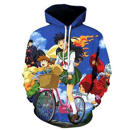 KONDZ Feudaler Dämon Inuyasha Sweatshirts Männer Sesshoumaru Higurashi Kagome Anime Hoodies Cartoon Langarm Pullover Hip Hop Kleidung von KONDZ