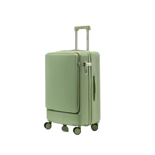 KONJEELIO 20 "22" 24 "26 Zoll Gepäck mit Frontöffnung, ultraleichter und verschleißfester, tragbarer Boarding-Koffer mit TSA-Passwortschloss (Color : Green, Size : 20") von KONJEELIO