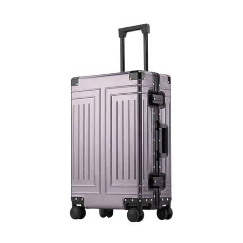 KONJEELIO Hochwertiges Reisegepäck aus 100% Aluminium-Magnesium-Legierung, Größe 20/22/24/26/28, Reisekoffer mit hoher Kapazität (Color : Gray, Size : 20 inch) von KONJEELIO