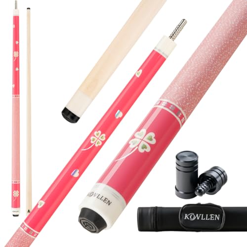KONLLEN KL-Pink Billard-Queue, Carbon-Ahornschaft, 11,5/12,5 mm Spitzentechnologie, Kohlefaser-Rohr, 3 x 8/8-Gelenk-Queue, 148 cm von KONLLEN
