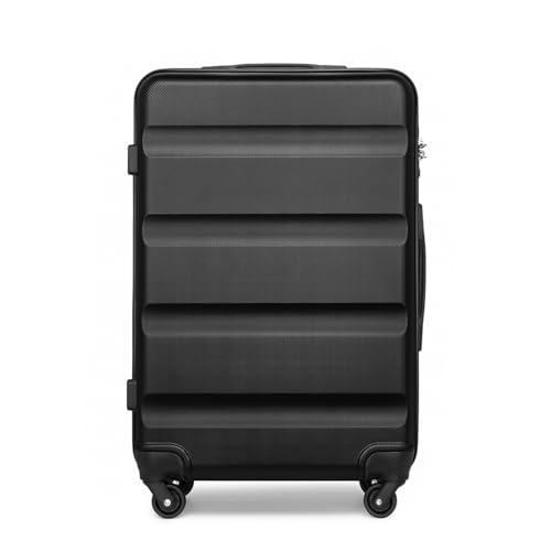 KONO Hartschalenkoffer Groß Koffer Reisekoffer 75cm Groß Leicht Hartschale Rollkoffer mit TSA Schloss und 4 Rollen, Koffer XL Grösse 75x51x28cm, 90Liter (Groß Koffer, Schwarz) von KONO