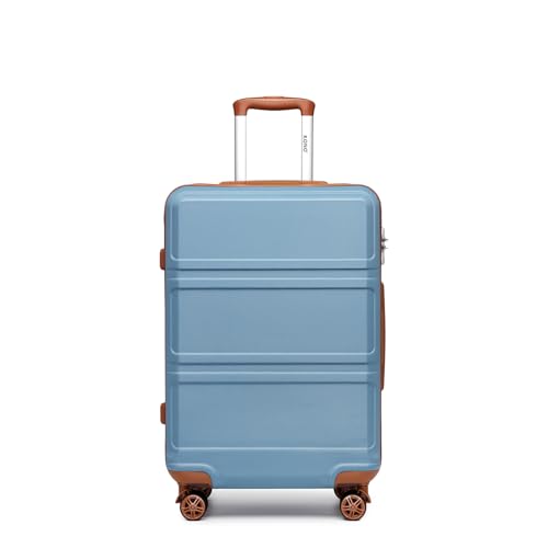 KONO Koffer Hartschale Leichter ABS Reisekoffer Handgepäck Trolley mit 4 Spinnrollen & TSA-Schloss, Graublau, 140, modisch von KONO