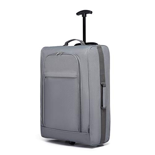 KONO Handgepäck Koffer Softcase Leicht Stoffkoffer Kabinentrolley Reisekoffer mit 2 Rollen Kleiner Koffer für Flugzeug Handgepäck für Lufthansa Eurowings Ryanair Rollkoffer Trolley Polyester (Grau) von KONO