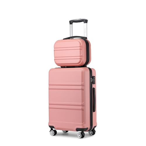 Kono Gepäck-Set, 2-teilig, leicht, 50,8 cm, ABS-Hartschale, Reisekoffer mit TSA-Schloss + 30,5 cm tragbarer Handkabinenkoffer (hautfarben), nude von KONO