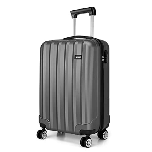 Kono Hartschale Trolley Koffer 4 Rollen Reisekoffer Gepäck (Pink, M) von KONO