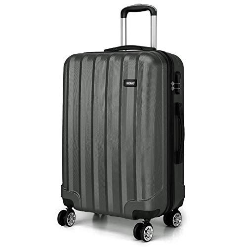 Kono Hartschale Trolley Koffer 4 Rollen Reisekoffer Gepäck (Pink, XL) von KONO