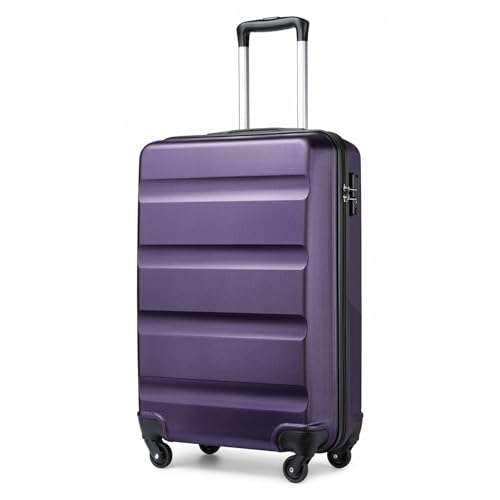 KONO Handgepäck Koffer Trolley ABS Leicht Hartschalenkoffer Reisekoffer 4 Rollen, Zahlenschloss, 55x38x20cm, 33 Liter, Violett von KONO