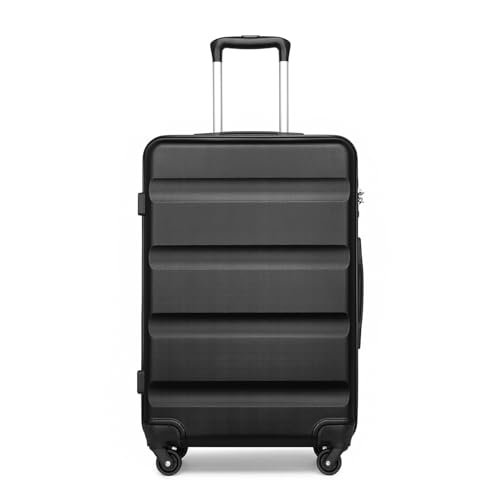 KONO Großes Reisegepäck Hartschale ABS Leichtgewicht Check-in Reisekoffer mit TSA-Schloss und 4 Rädern (28",Schwarz) von KONO