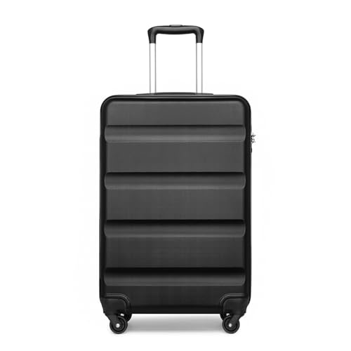 KONO Handgepäck Leichter ABS-Hartschalenkoffer mit TSA-Schloss und 4 Spinner-Rädern (19", schwarz) von KONO