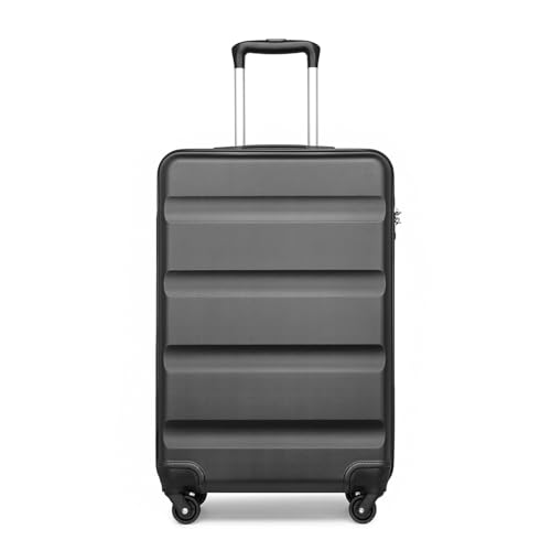 KONO Kabinengepäck Leichter ABS-Hartschalenkoffer mit TSA-Schloss und 4 Spinner-Rädern (19", Grau) von KONO