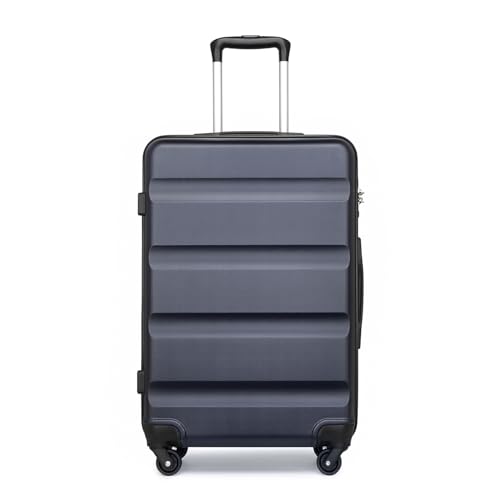 KONO Mittelgroßer Koffer Hartschalen ABS Leichtes Check-in Gepäck mit TSA Schloss und 4 Rädern (24",Dunkelblau) von KONO