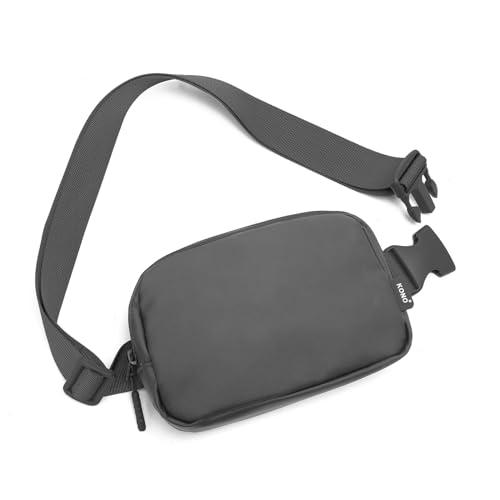 Kono Mode Bauchtasche Gürteltasche Umhängetasche Wasserabweisende Hüfttasche Leichtgewichtige kleine Reise-Brusttasche mit verstellbarem, erweitertem Gurt (Grau) von KONO