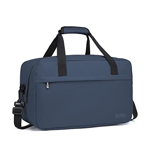 KONO Reisetasche Weekender Tasche 35x20x20 Ryanair Handgepäck Unisex Gym Henkeltasche 14L (Dunkelblau) von KONO