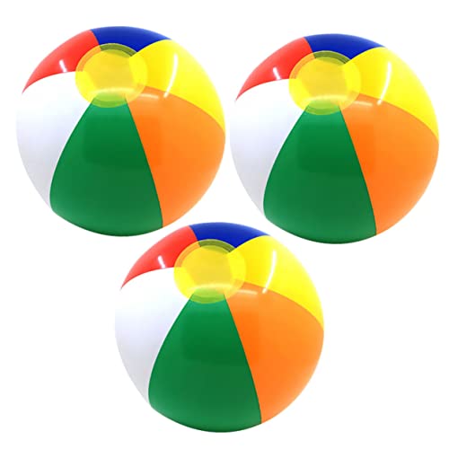KONTONTY 3 Stück Aufblasbarer Ball Für Kinder Strandball Kinderschwimmspielzeug von KONTONTY