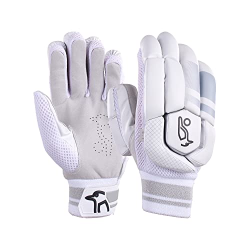 KOOKABURRA Cricket-Handschuhe, Unisex, Youth Ghost 5.1, Schlaghandschuhe, Weiß/Grau, Junior Rechte Hand UK von KOOKABURRA
