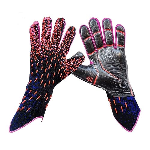 KOOMAL Football Goalkeeper Gloves, Latex Super Grip Full Finger Hand Protection for Training and Play, Size 6/7/8/9/10 (Size 7, Red) von KOOMAL