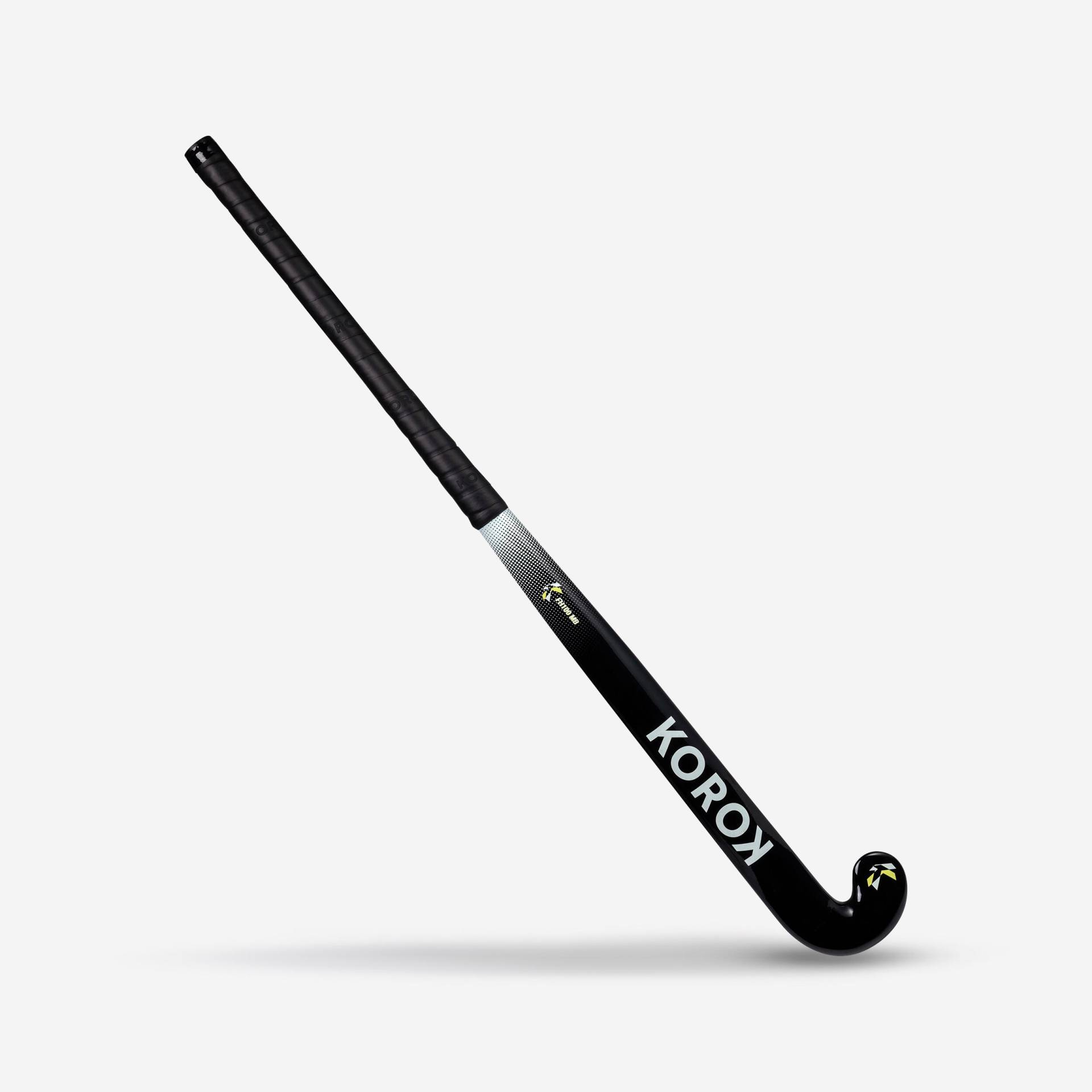 Feldhockeyschläger Damen/Herren Einsteiger Glasfaser Mid Bow FH100 schwarz/weiss von KOROK