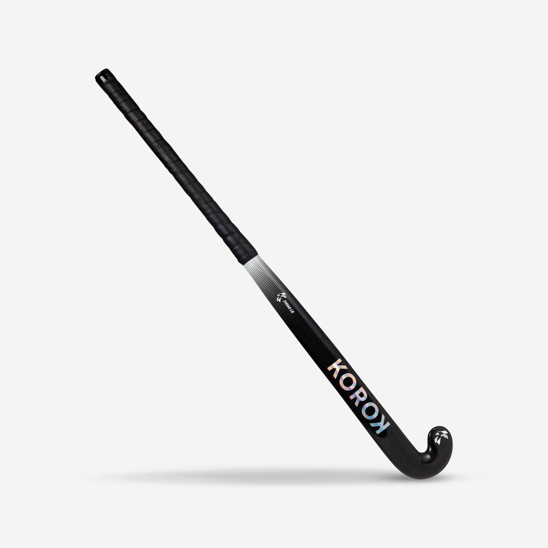 Feldhockeyschläger Damen/Herren Fortgeschrittene LowBow 60 % Carbon FH560 schwarz/grau von KOROK