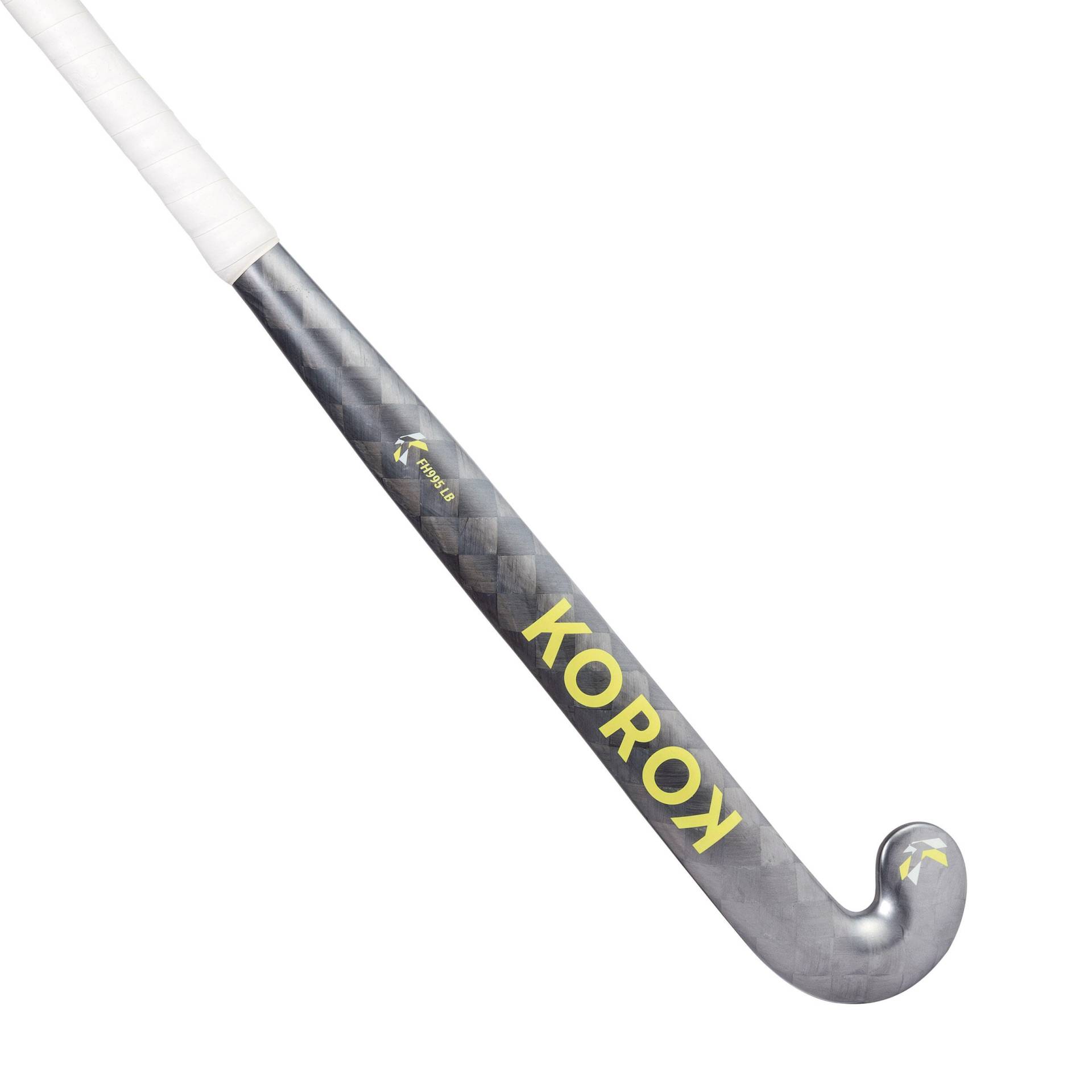 Feldhockeyschläger Erwachsene Experten Low Bow 95 % Carbon - FH995 grau/gelb von KOROK