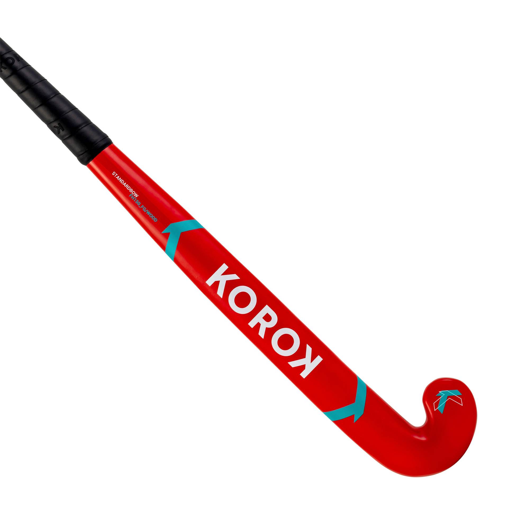 Feldhockeyschläger FH150 Holz Einsteiger Kinder rot von KOROK