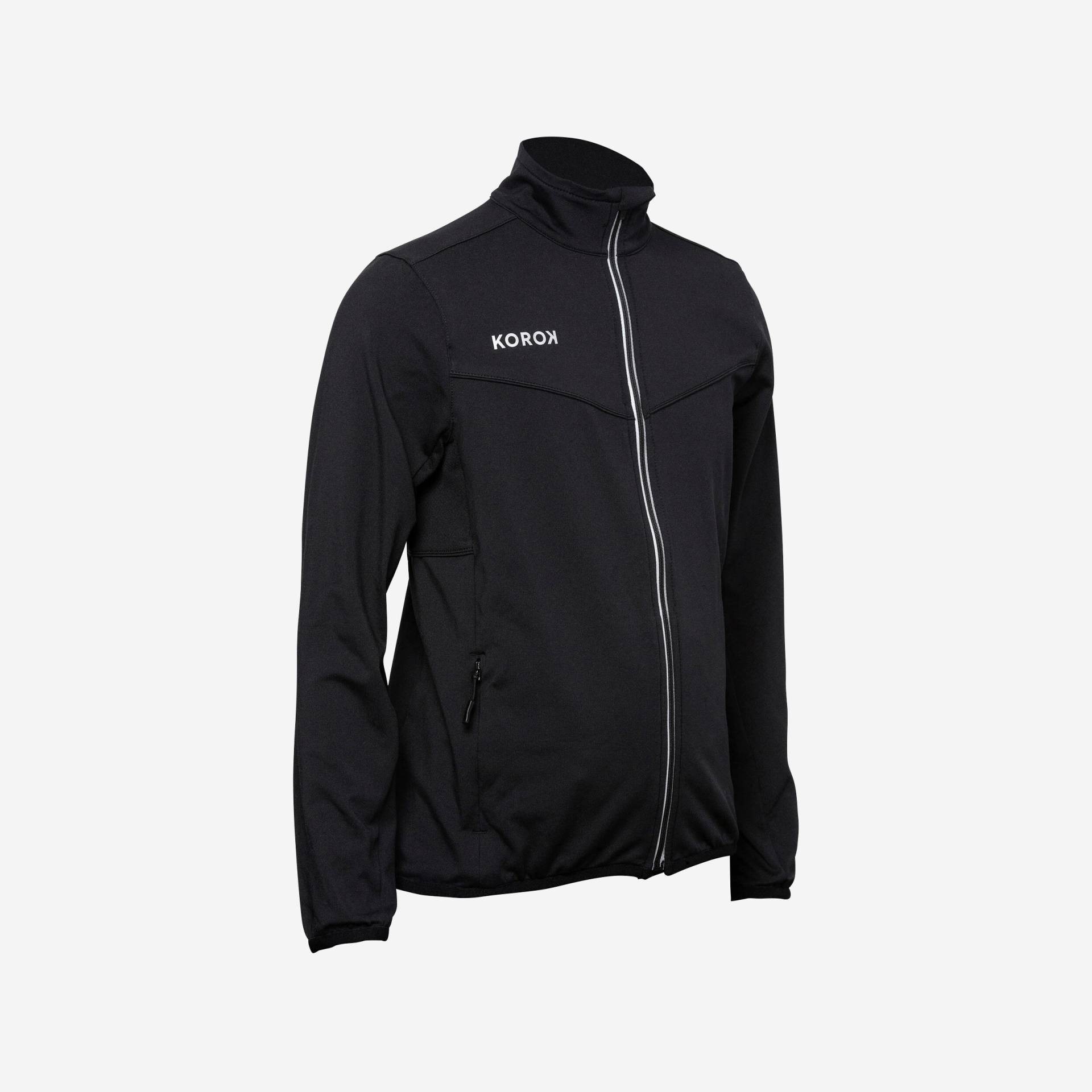 Trainingsjacke Feldhockey FH900 Kinder schwarz von KOROK