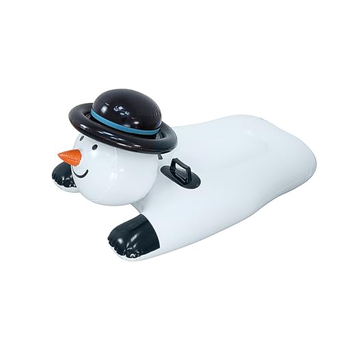 KOSDFOGE Snowman Snow Tube Inflatable Sled Double Handles for Kids Winter Ski Board Fun Inner Tube Snow Sledging Outdoor PVC Snow Sledding von KOSDFOGE