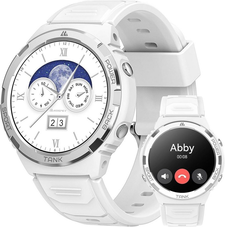 KOSPET Smartwatch (1,3 Zoll, Android iOS), Damen Fitnessuhr Telefonfunktion Armbanduhr Wasserdicht 70 Sportmodi von KOSPET