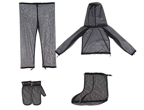 KOSSJAA Moskitoanzug mit Jacke und Hose Mückenschutz Männer Kleidung mit für Angeln Camping Outdoor Net Mesh Handschuhe (Moskito Anzug, L/XL) von KOSSJAA