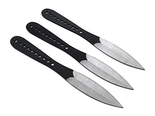 KOSxBO® Set Darts Wurfmesser Black Edition inkl. Etui 3 hochwertige Kunai Messer - Selbstverteidigung Ausbalanciert von KOSxBO
