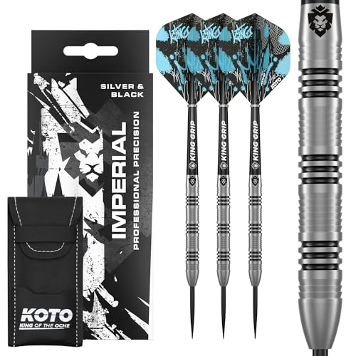 KOTO - Imperial, 22 G, Silber & Schwarz, 80% Tungsten, Inkl. 3 Barrels, 3 Flights & 3 Shafts von KOTO darts