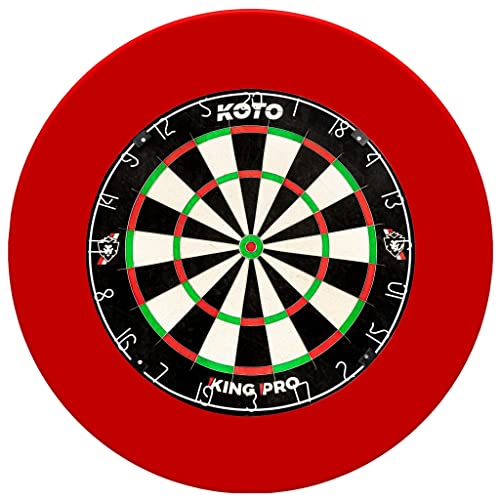 KOTO King Pro + Dartbord Surround Rot, Hochwertiger Dart Surround für alle Dartscheiben, Dart Auffamgring zum Schutz Ihrer Pfeile und Wände, Einfach zu befestigen von KOTO darts
