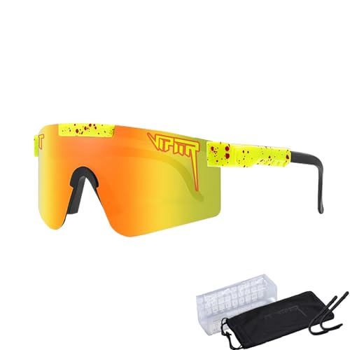 KOUGMCR P-V Polarisierte Sport-Sonnenbrille für Herren und Damen, Fahrradbrille, Sport-Sonnenbrille, UV400-Schutz, Fahrrad-Sonnenbrille (C02) von KOUGMCR