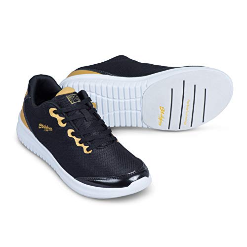 KR Strikeforce Unisex-Erwachsene Modern Bowlingschuhe, Schwarz/Gold, 8.5 von KR