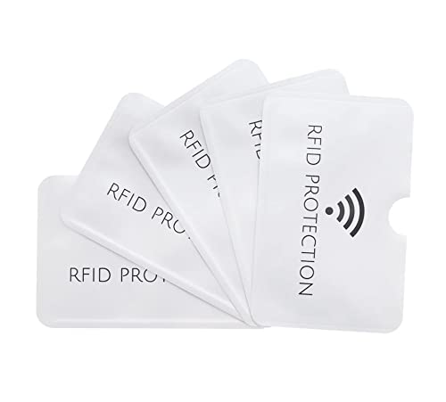 5xRFA Schutz RFI Schutzhülle Schutz RFID NFC für Kreditkarten EC Karten RFID Blocker (5xStück, Silber) von KRS