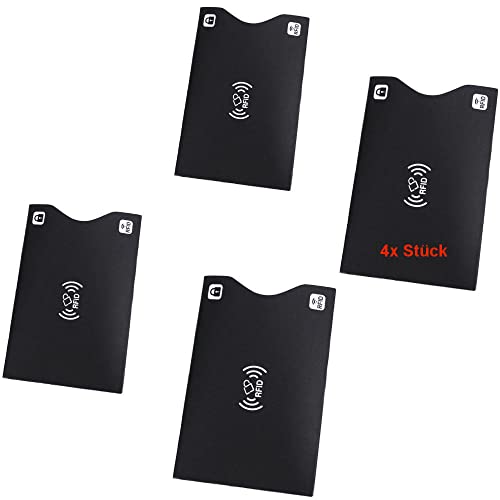 KRS 4xRFP Schwarz Schutzhülle Schutz RFID NFC für Kreditkarten EC Karten RFID Blocker (4xRFP-S) von KRS